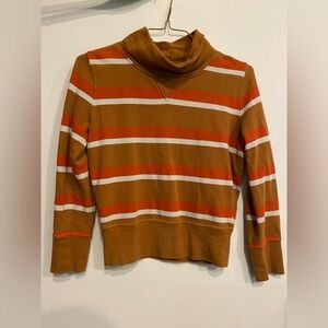Madewell Women's Striped top in Orange and Brown